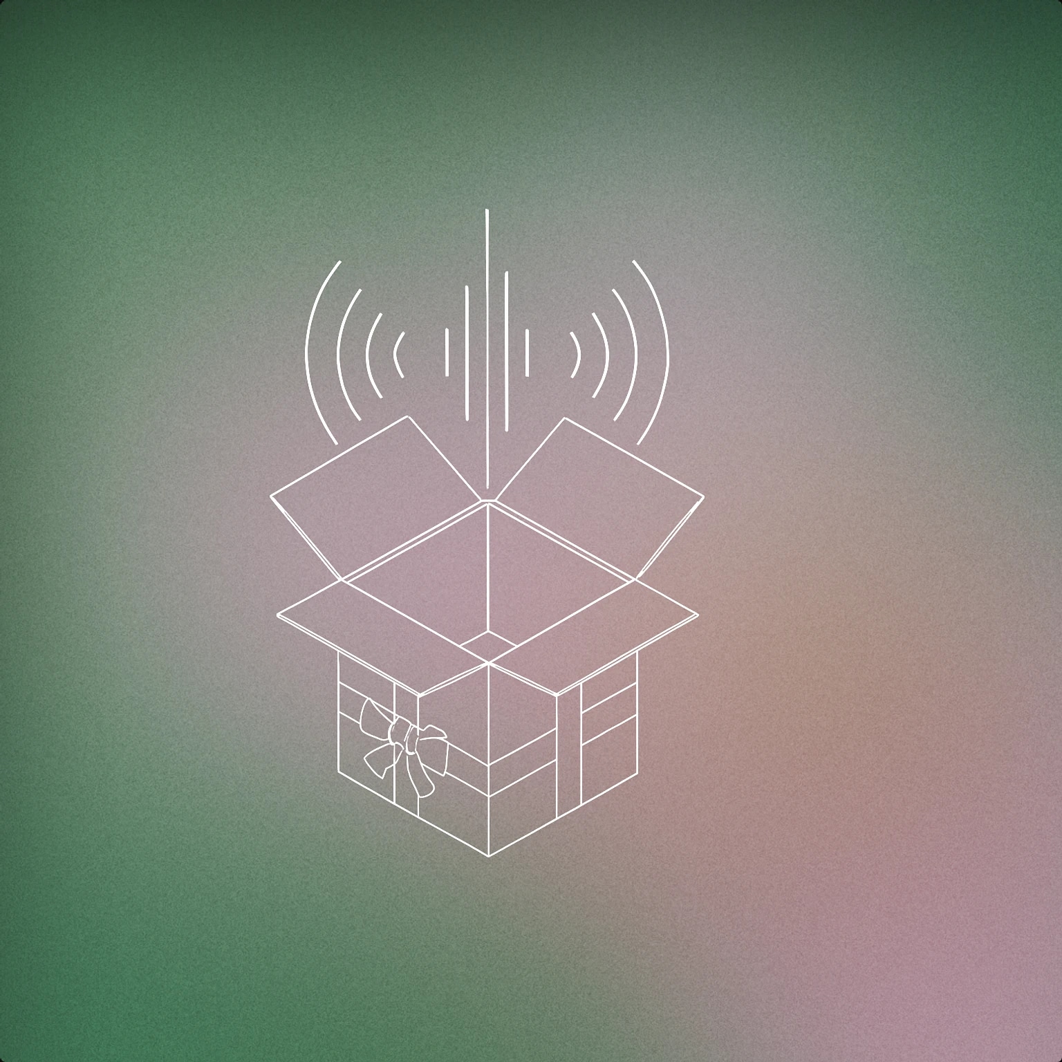 Cover of an open gift box with stylized sound lines bursting out for Excited sound effects