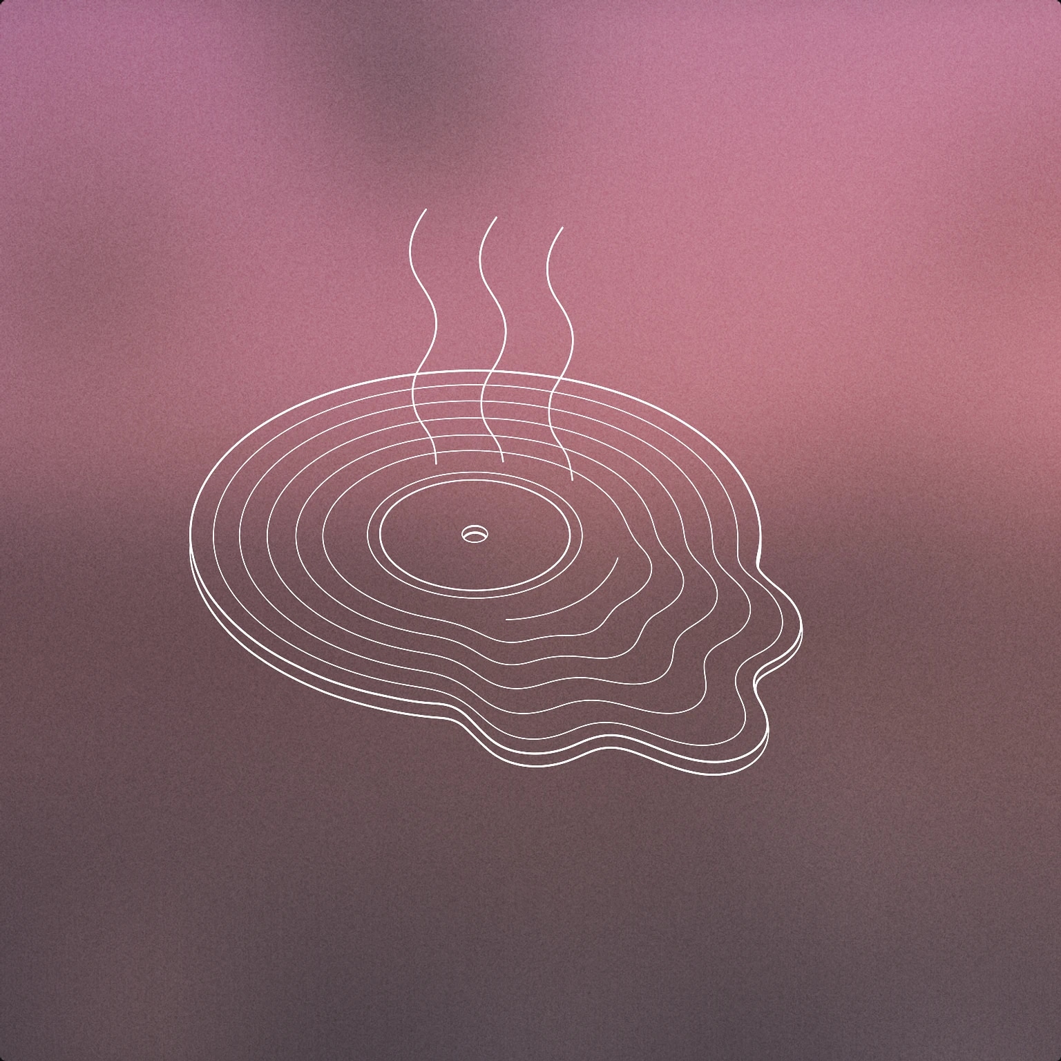 Cover of A vinyl record partially melting and warping from intense heat, with visible deformation and subtle rising lines suggesting heat waves for Burning sound effects