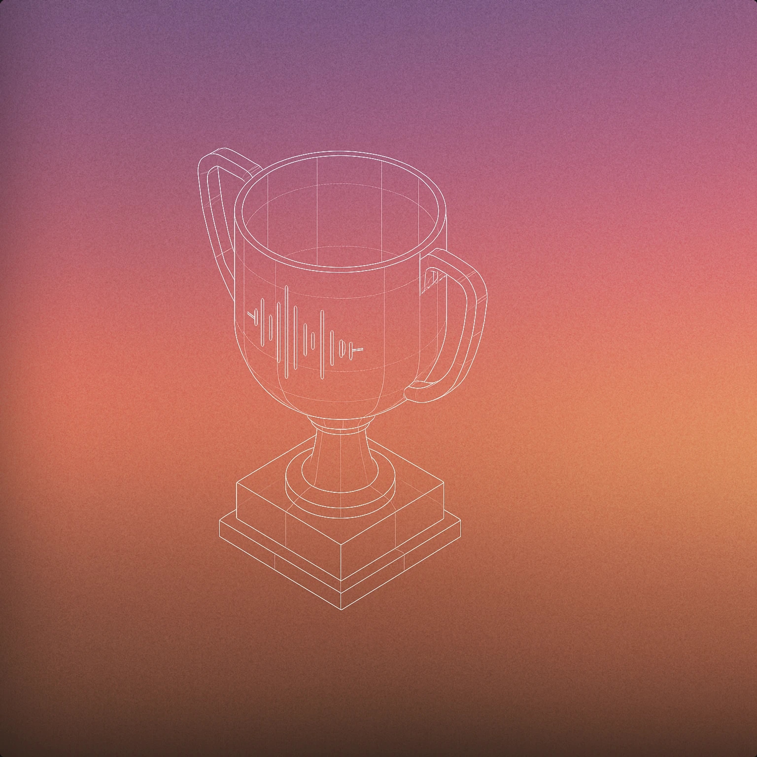 Cover of a large, stylized trophy with a soundwave engraved on its front for Great sound effects