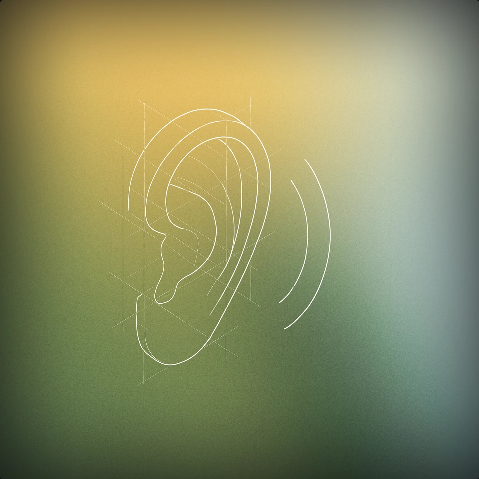 Cover of A stylized ear with a single curved line emanating softly from it for Whispering sound effects