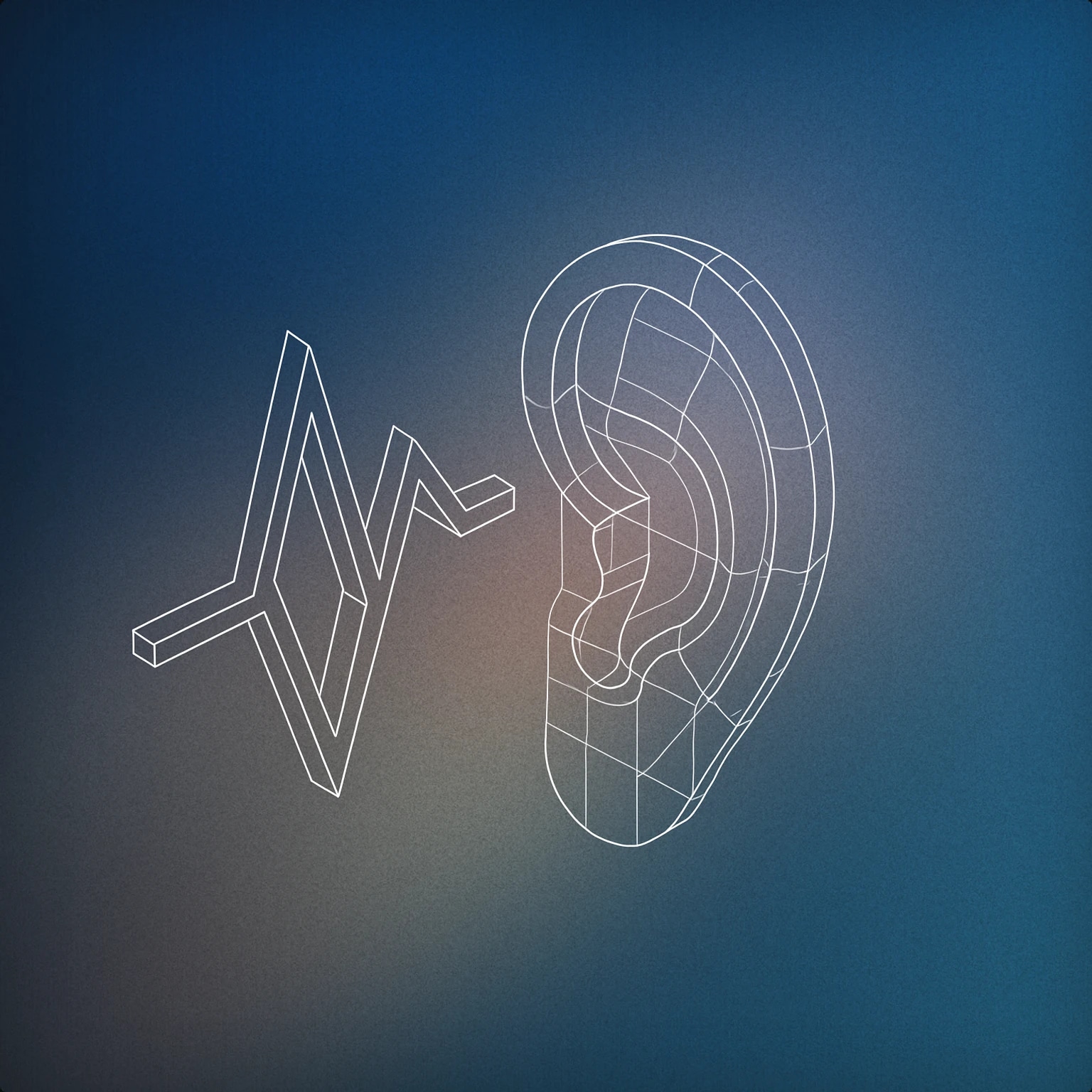 Cover of An ear with a single stylized soundwave directed towards it for Attention sound effects