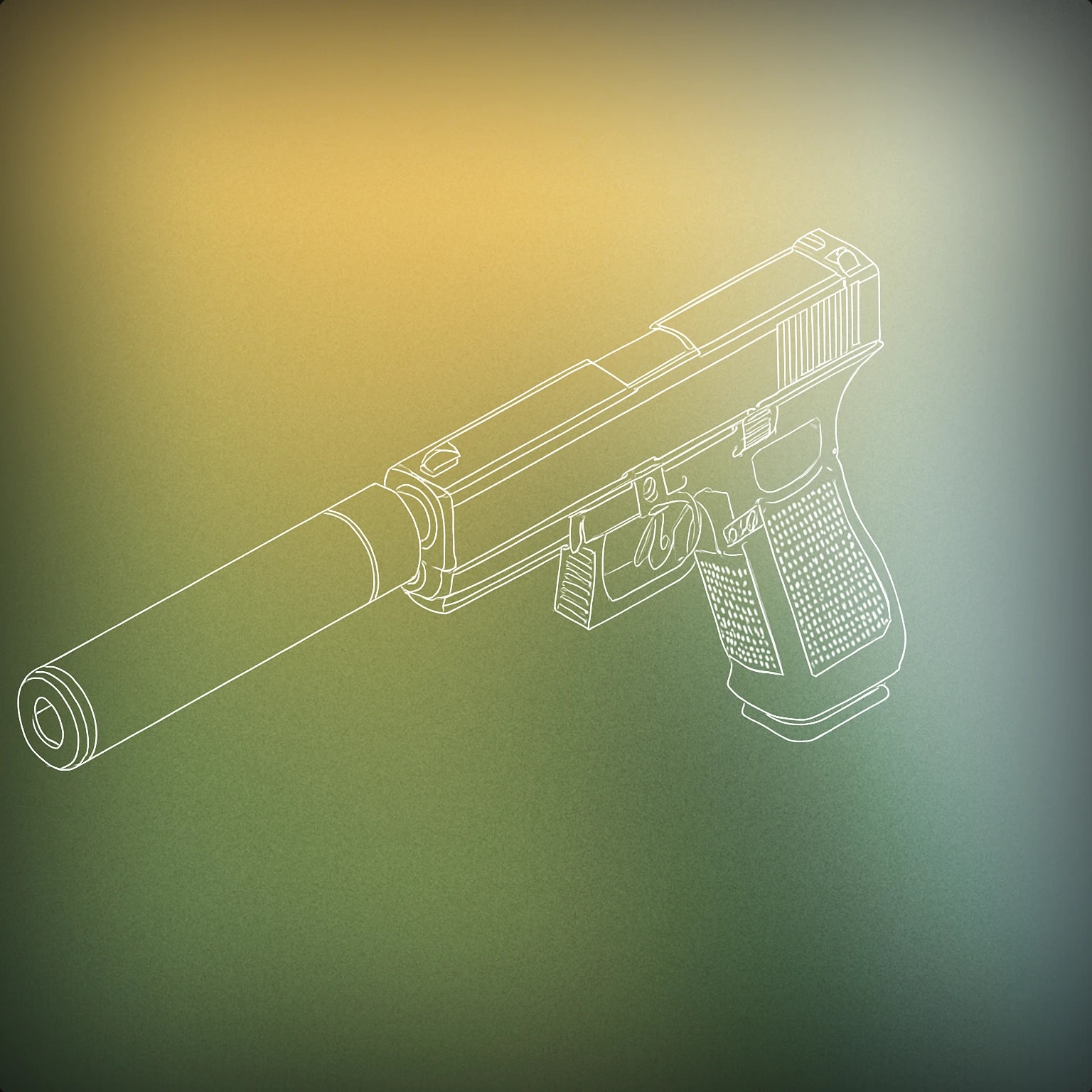 Cover of A modern handgun with an attached cylindrical suppressor for Suppressed Guns sound effects