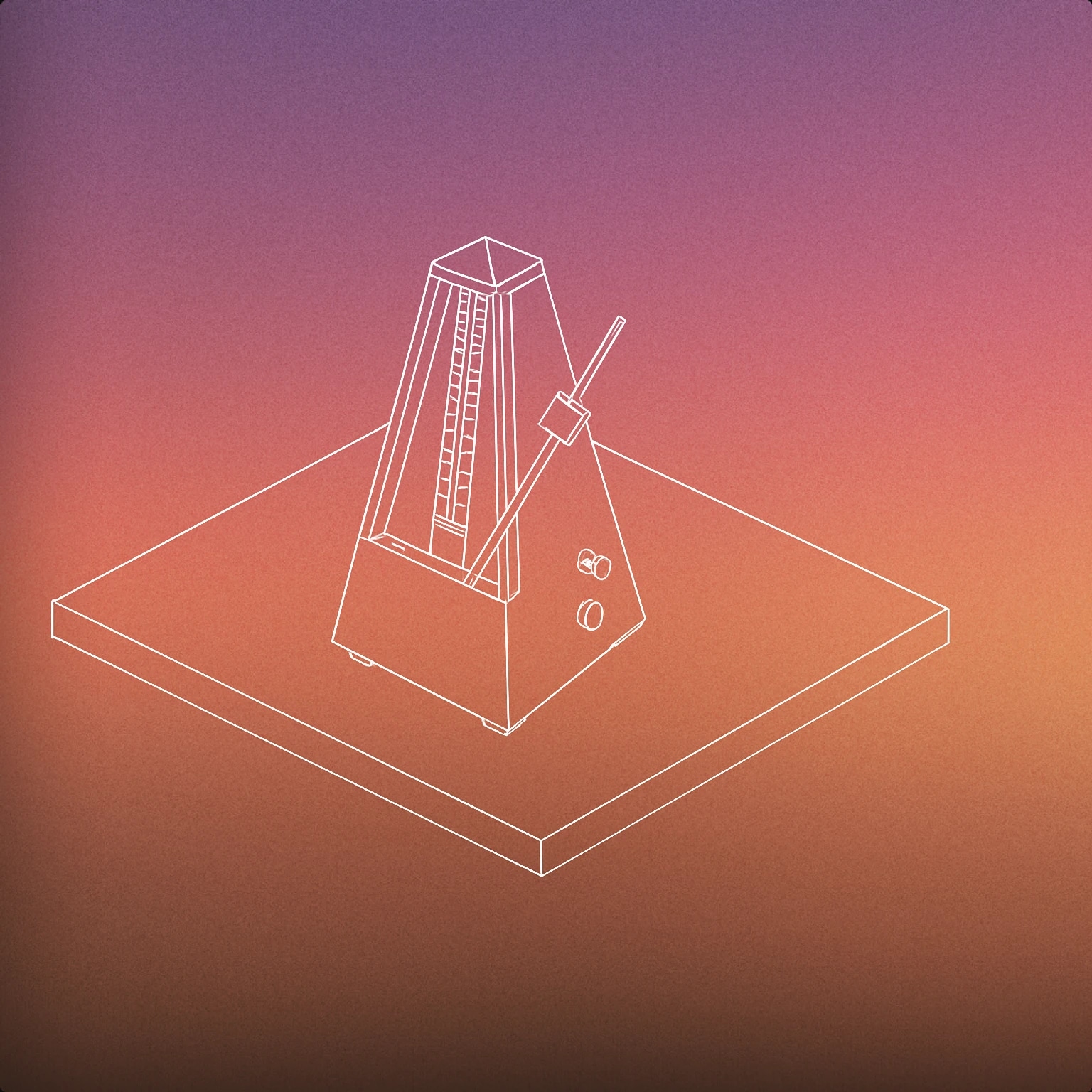 Cover of metronome placed at the center of a rectangular tabletop for Table sound effects