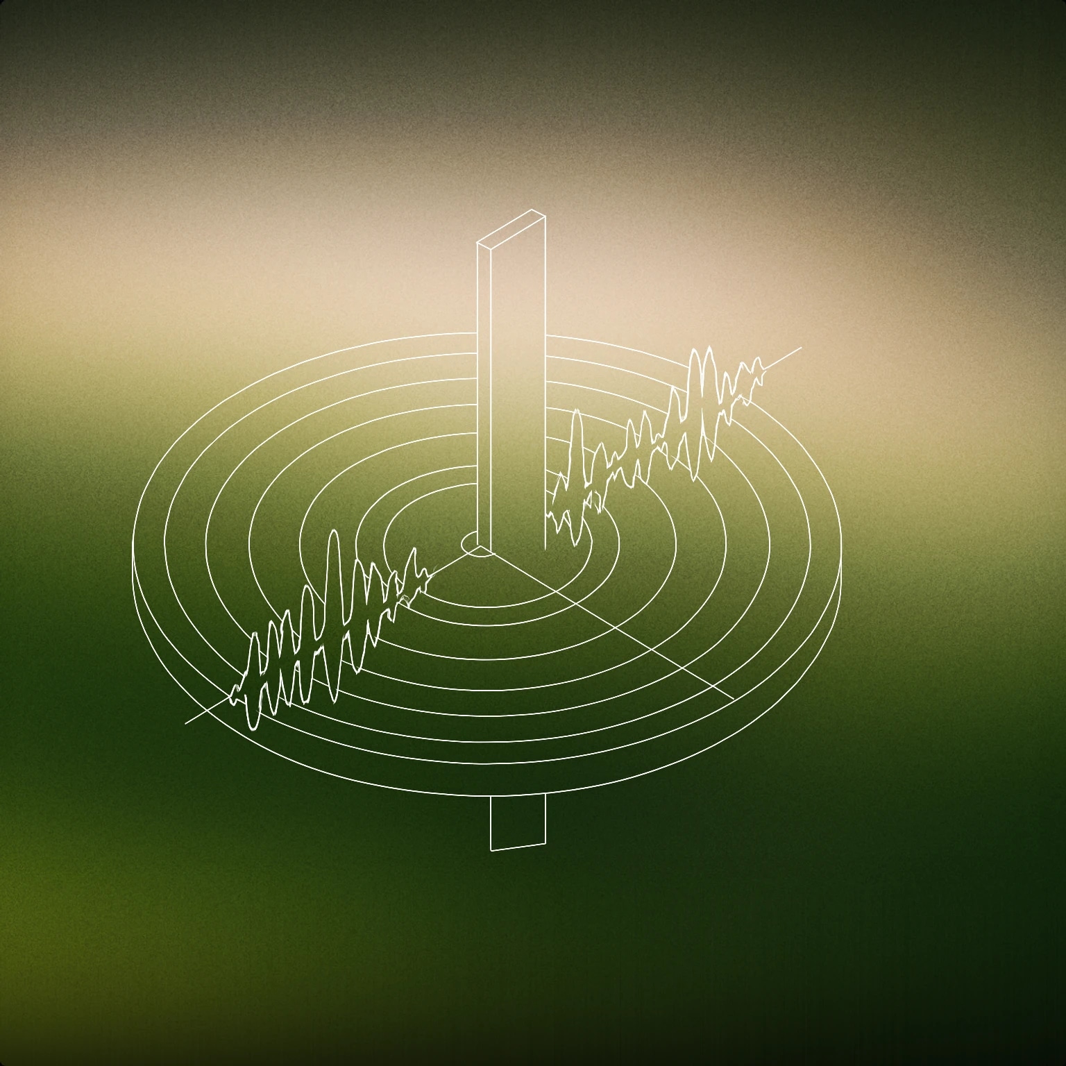 Cover of rotating audio waveform disc with a single vertical blade cutting through the waveform for Chopper sound effects