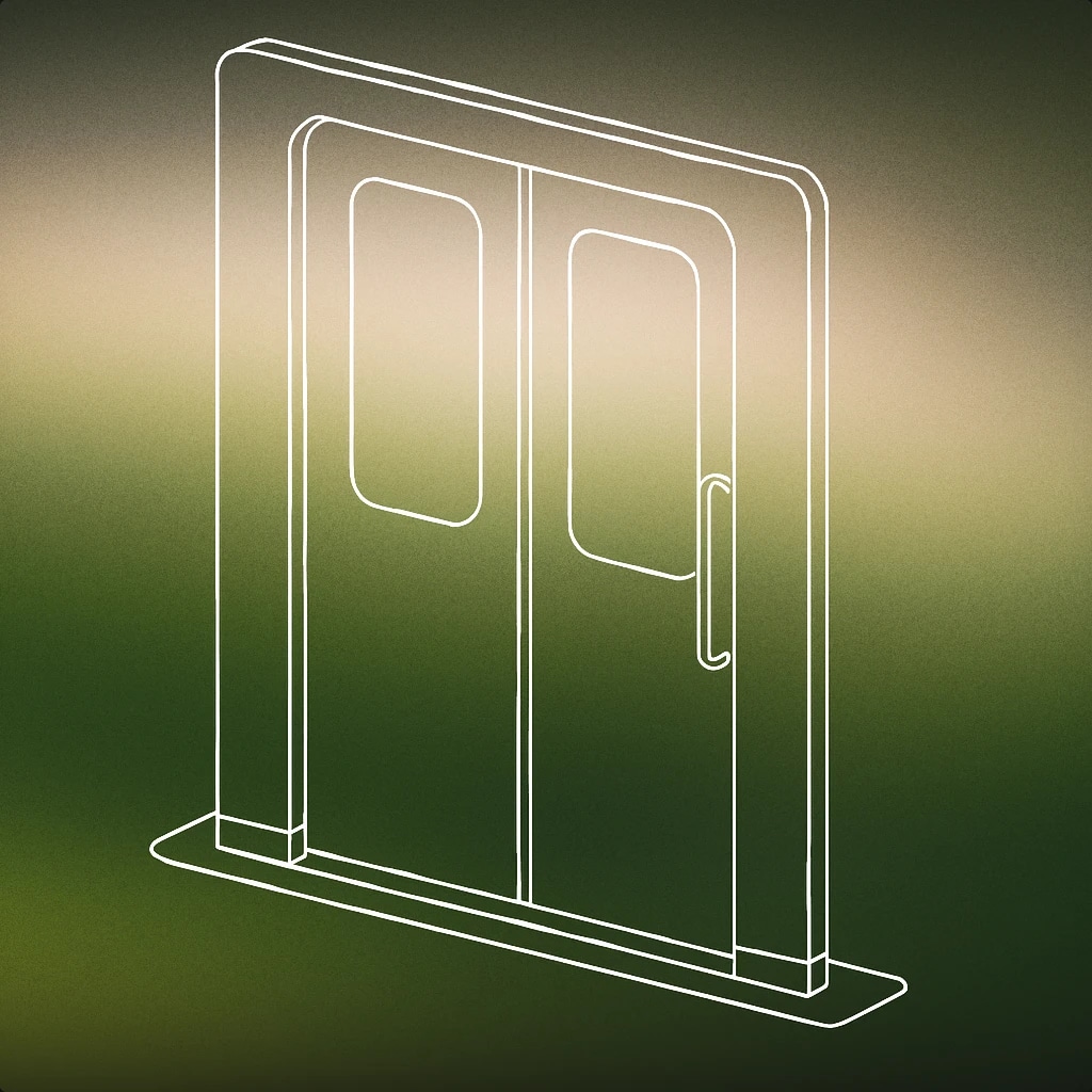 Cover of Sliding train door with a visible gap and a simple handle for Train Door sound effects