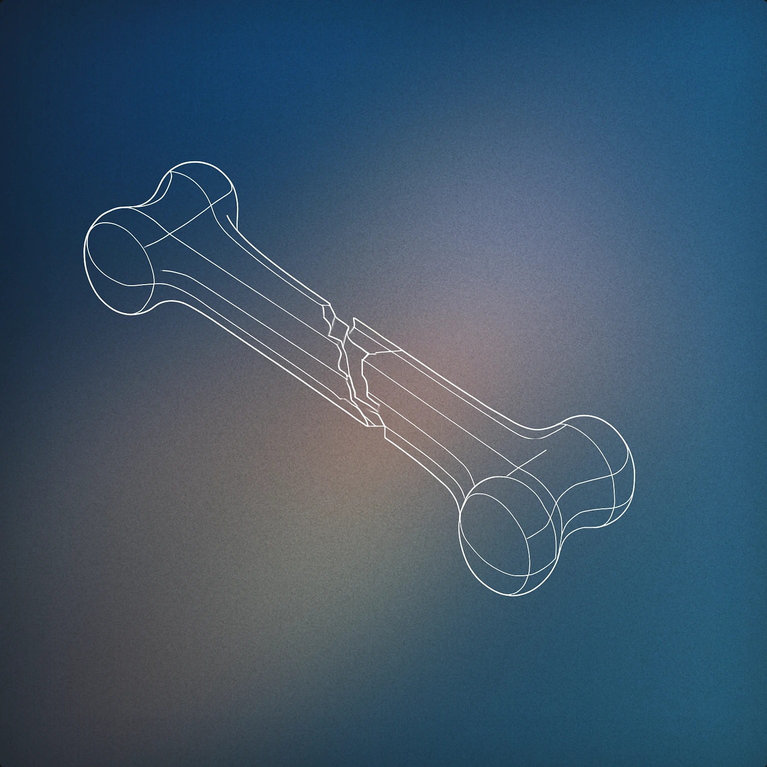 Cover of a stylized fractured bone with a visible jagged crack running through its center for Bone Crack sound effects