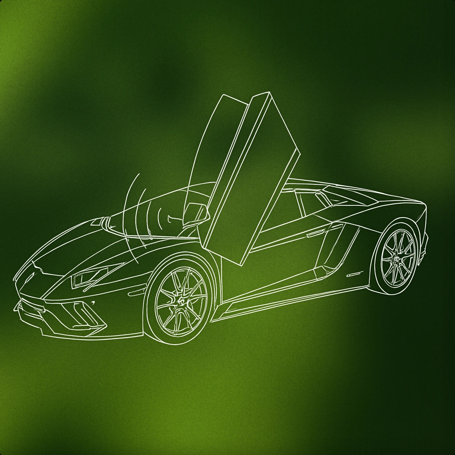 Cover of Lamborghini car door partially open with sound waves emanating from the gap for Lamborghini sound effects