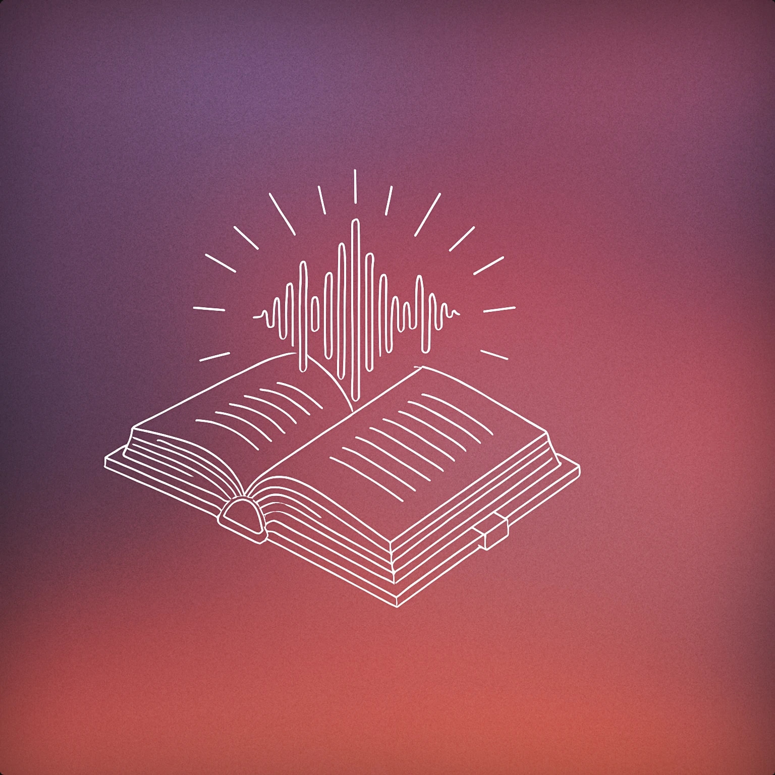 Cover of an open ancient book with stylized soundwave symbols emanating from its pages for Spell sound effects