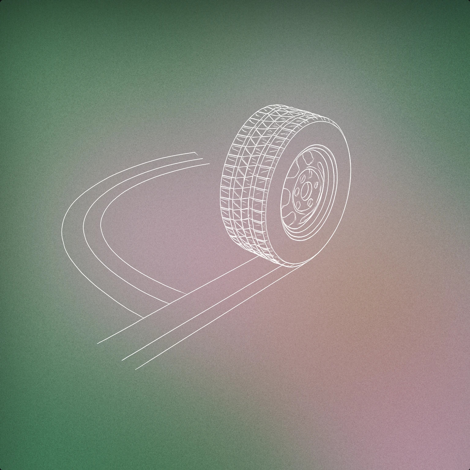 Cover of A stylized tire leaving a prominent curved skid mark for Car Drift sound effects