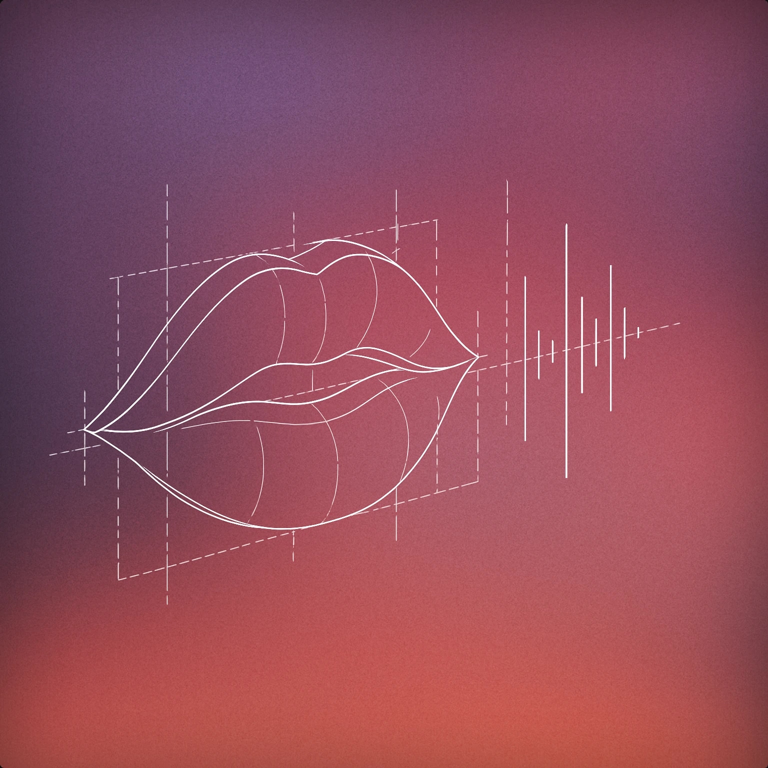 Cover of a sleek, stylized pair of lips with a subtle soundwave pattern emerging from them for Rizz sound effects