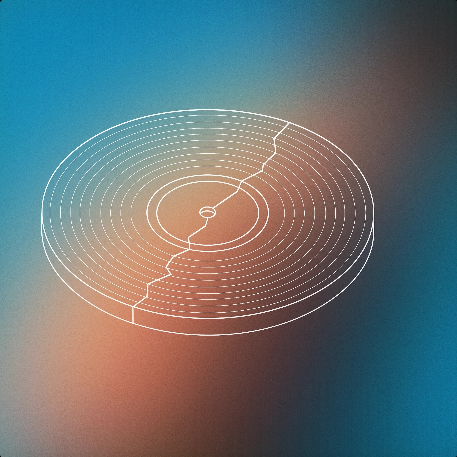 Cover of vinyl record with a visible jagged crack across its surface for Crackle sound effects