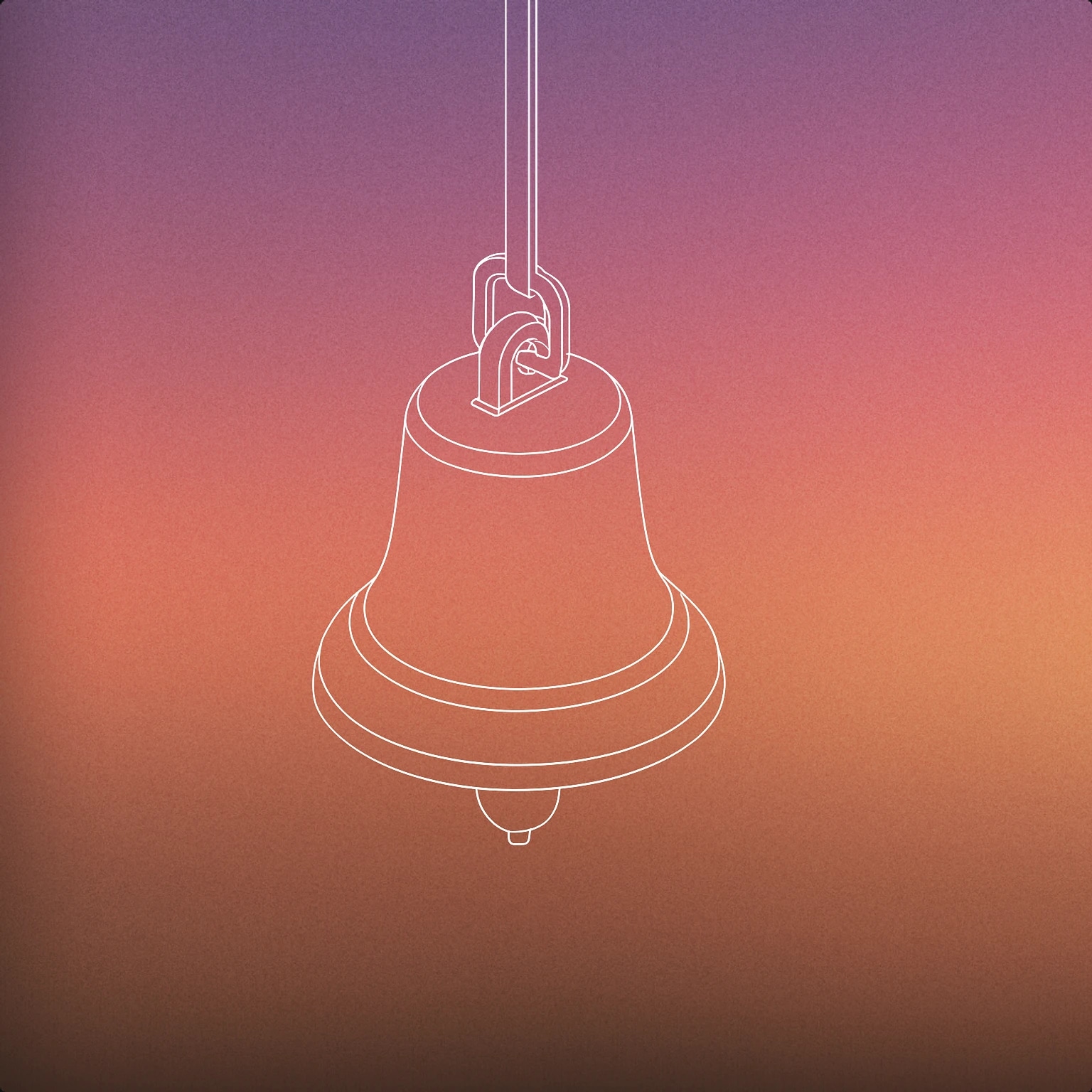 Cover of a hanging bell with a distinct rounded clapper visible at the center below the bell for Christmas Bells sound effects