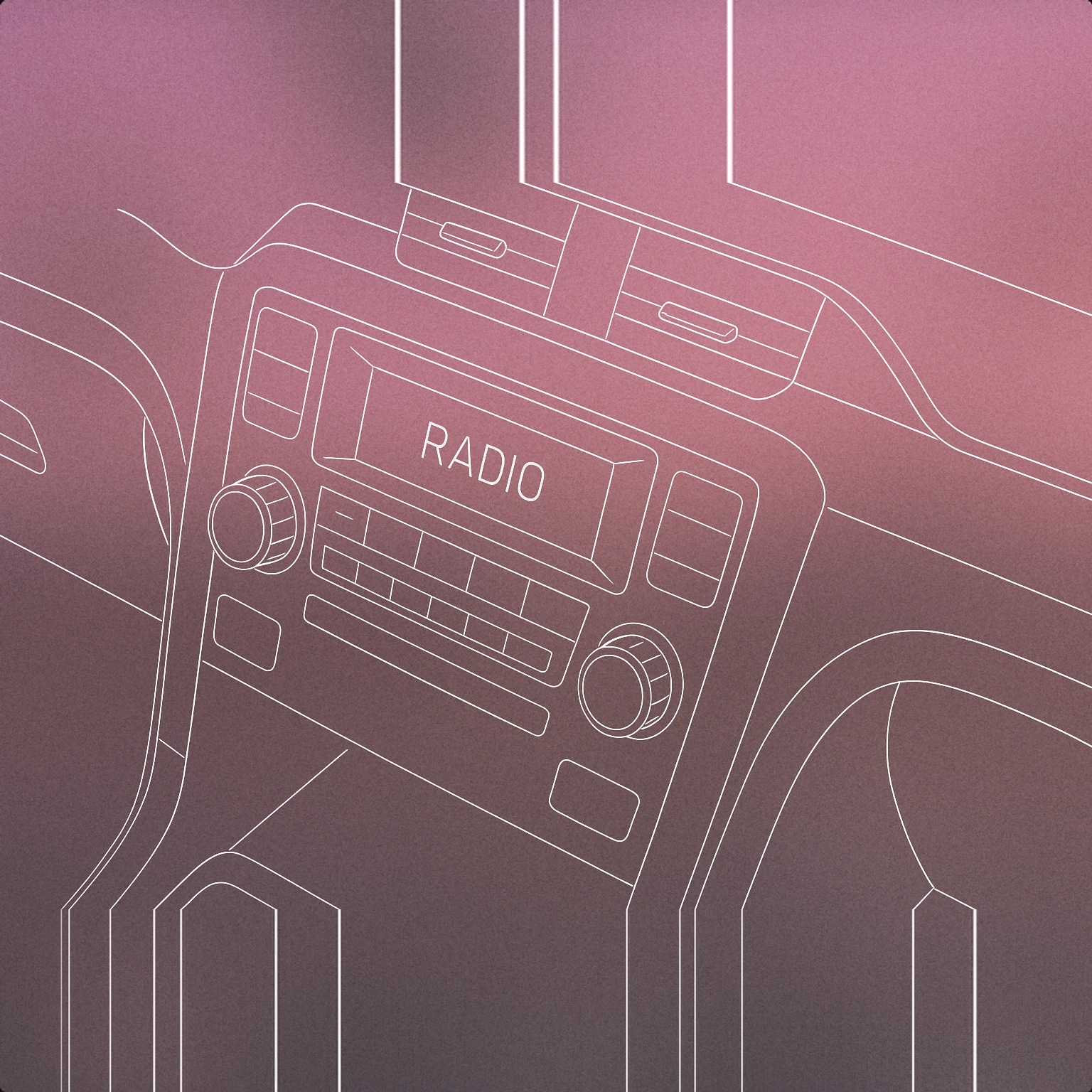 Cover of A car dashboard with a prominent volume knob and radio display for Car Drive sound effects