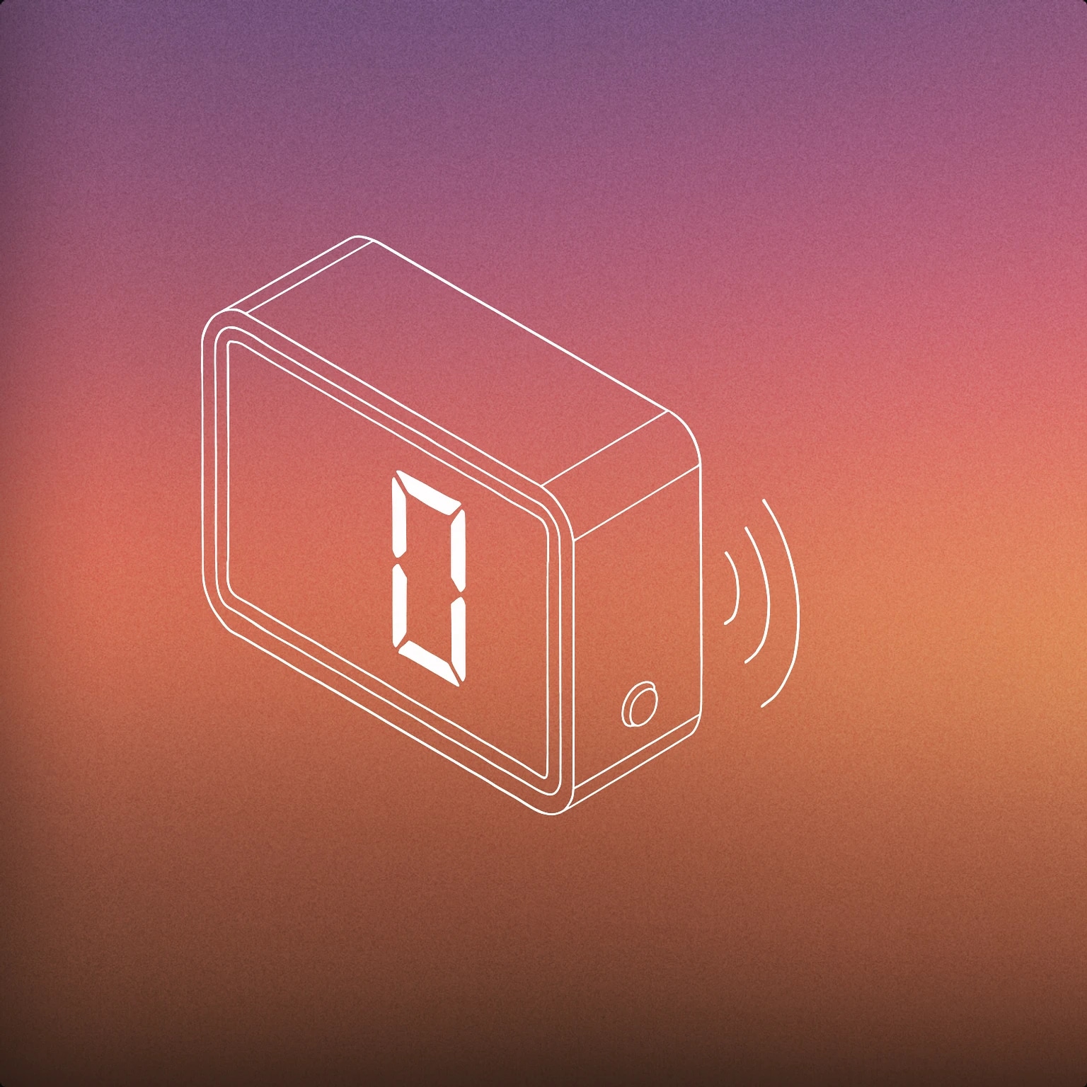 Cover of digital alarm clock displaying a single digit with a small emanating soundwave icon for Beep sound effects