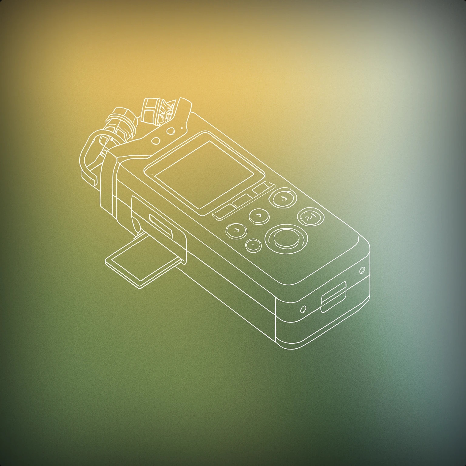 Cover of A handheld audio recorder with a visible data storage slot for Collect sound effects