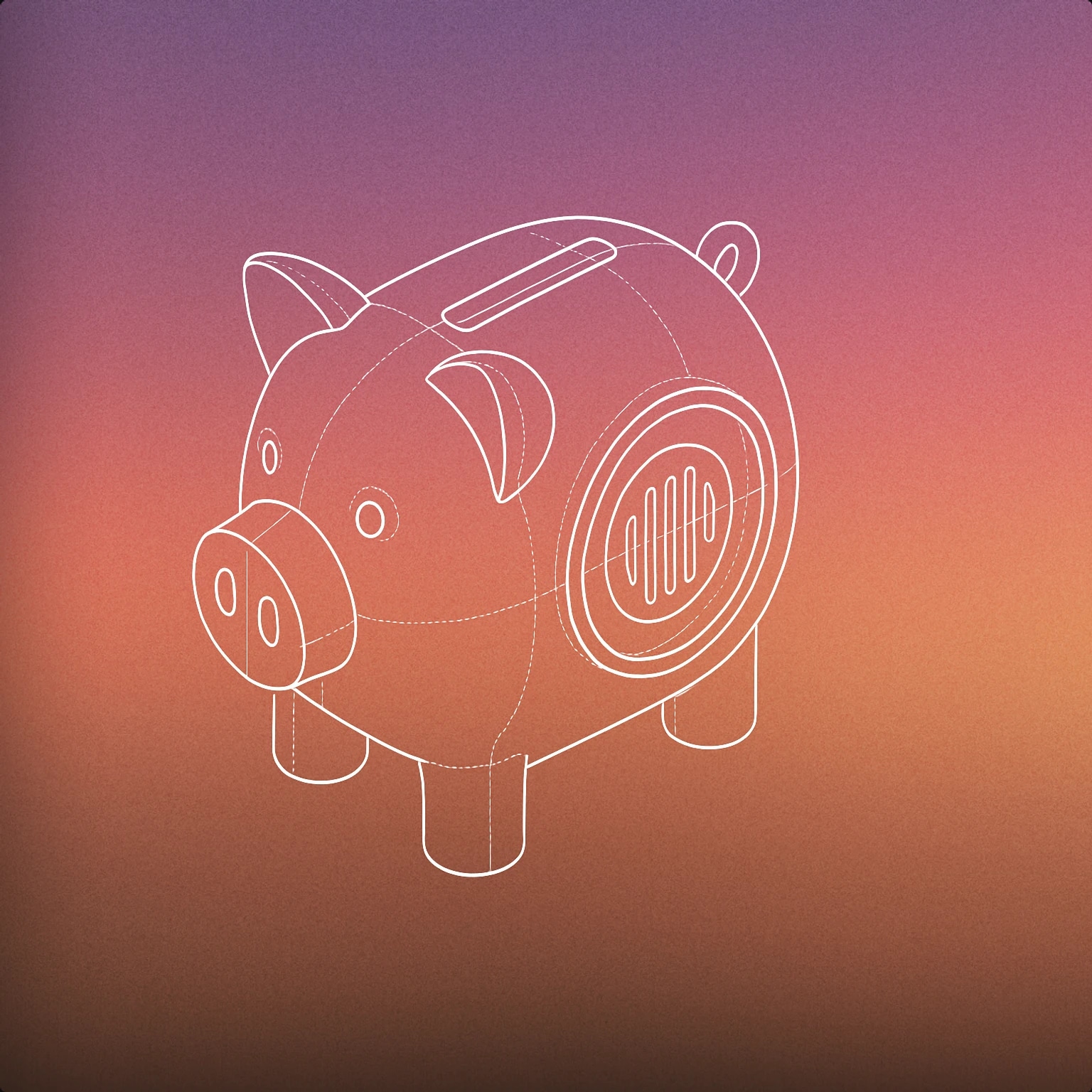 Cover of Piggy bank with a sound hole on its side for Pig sound effects