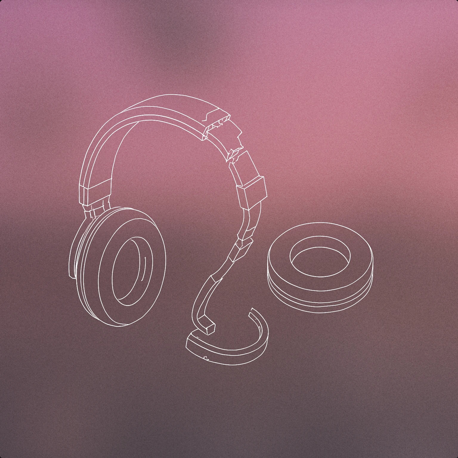 Cover of a cracked pair of over-ear headphones with one earcup detached and lying on the ground for Ohhh Nooo sound effects