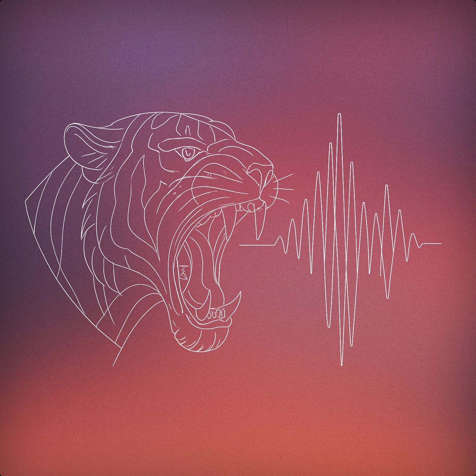 Cover of open tiger mouth with stylized soundwave emanating from it for Tiger Roar sound effects