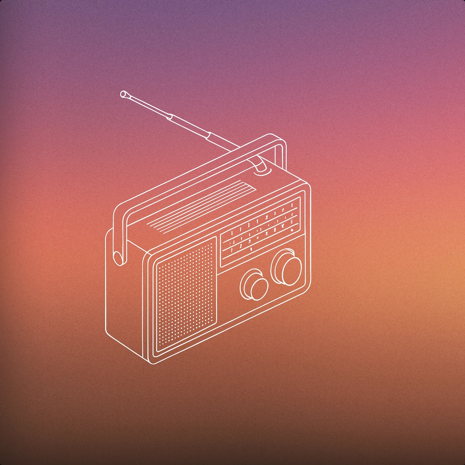 Cover of old-fashioned radio with a visible antenna for Static sound effects