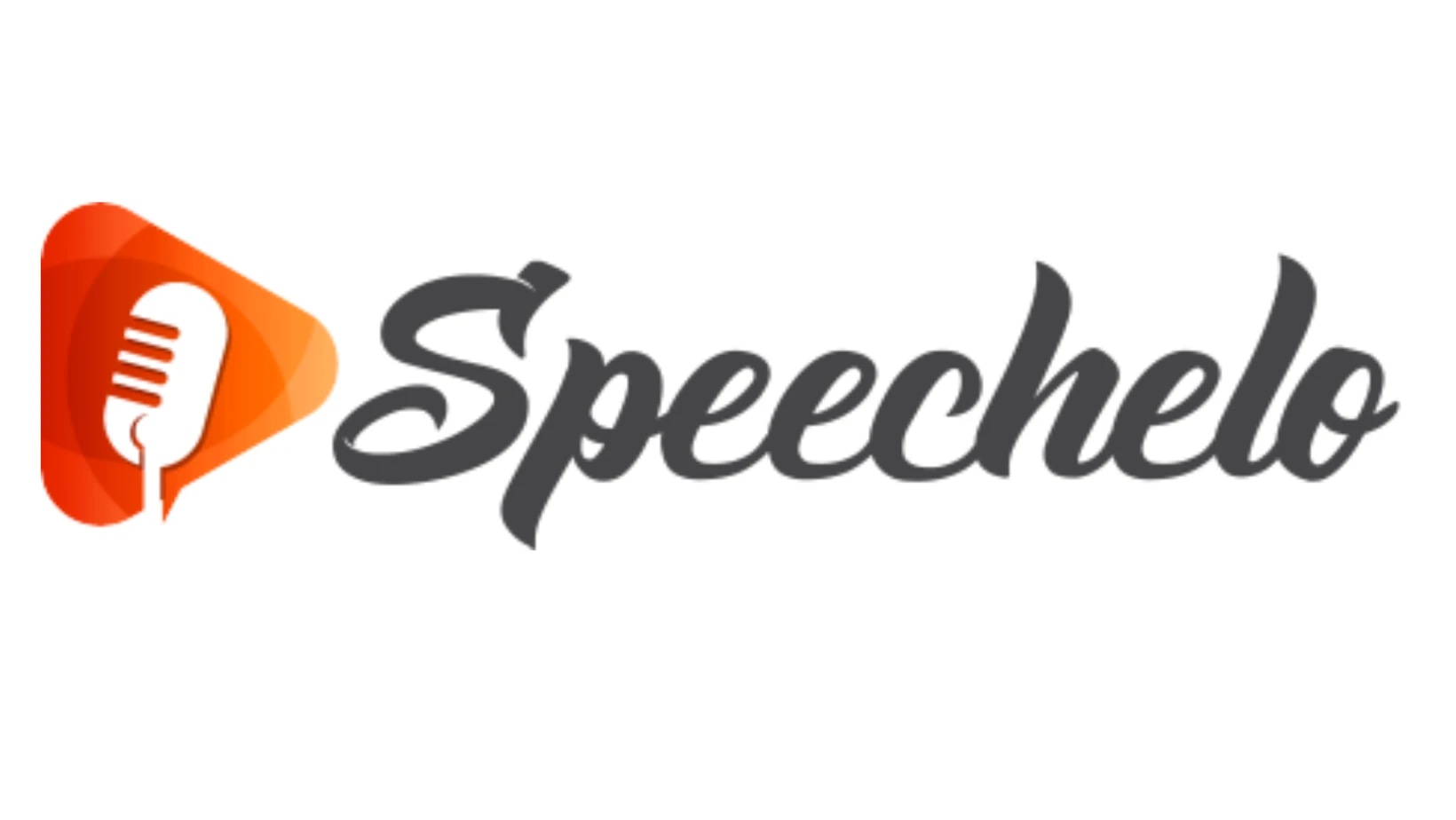 Speech therapy logo with a microphone icon and the word "Speechelo" in cursive font.
