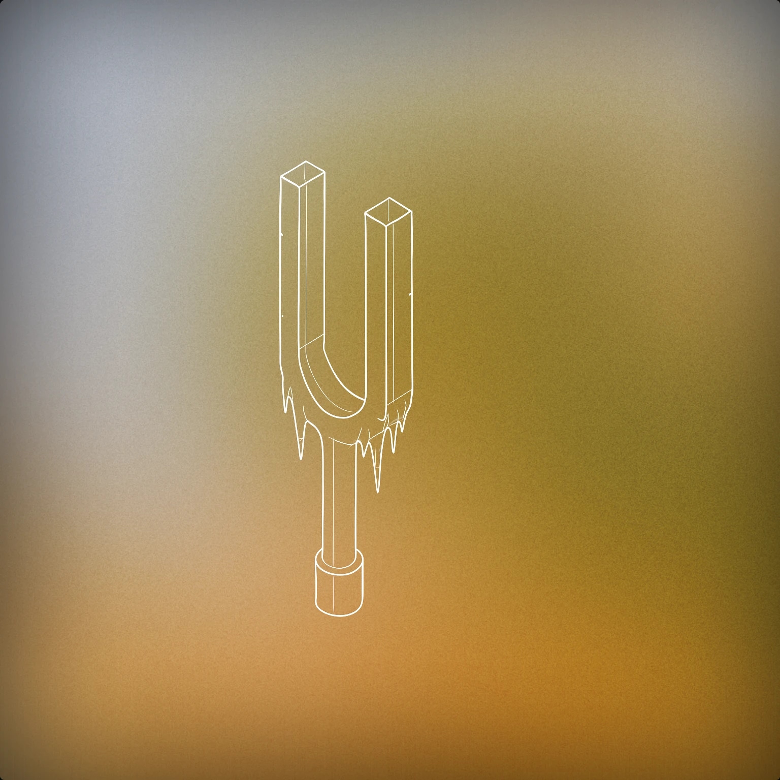 Cover of a stylized frozen tuning fork with icicles hanging from its prongs for Ice sound effects
