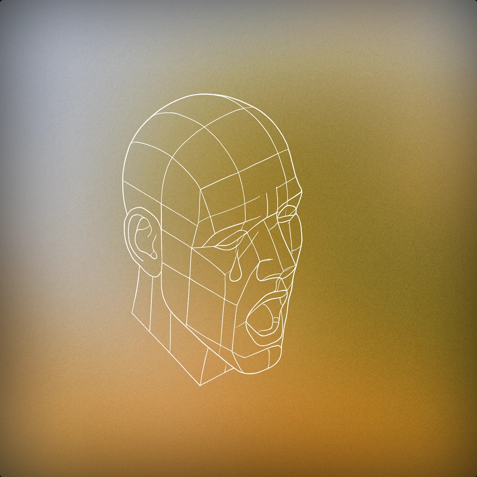 Cover of A single human face with a visible tear and an open mouth for Man Crying sound effects