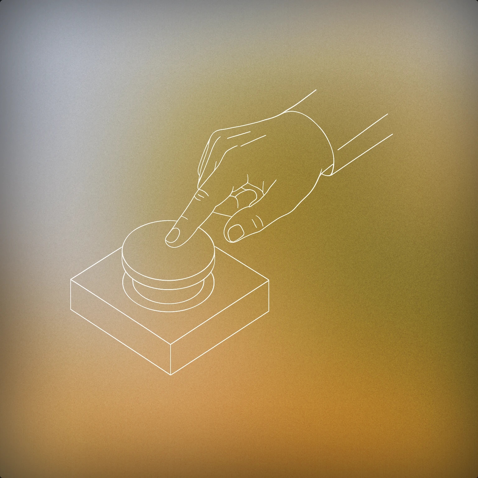 Cover of a single hand pressing a large, round button on a rectangular base for Right Buzzer sound effects