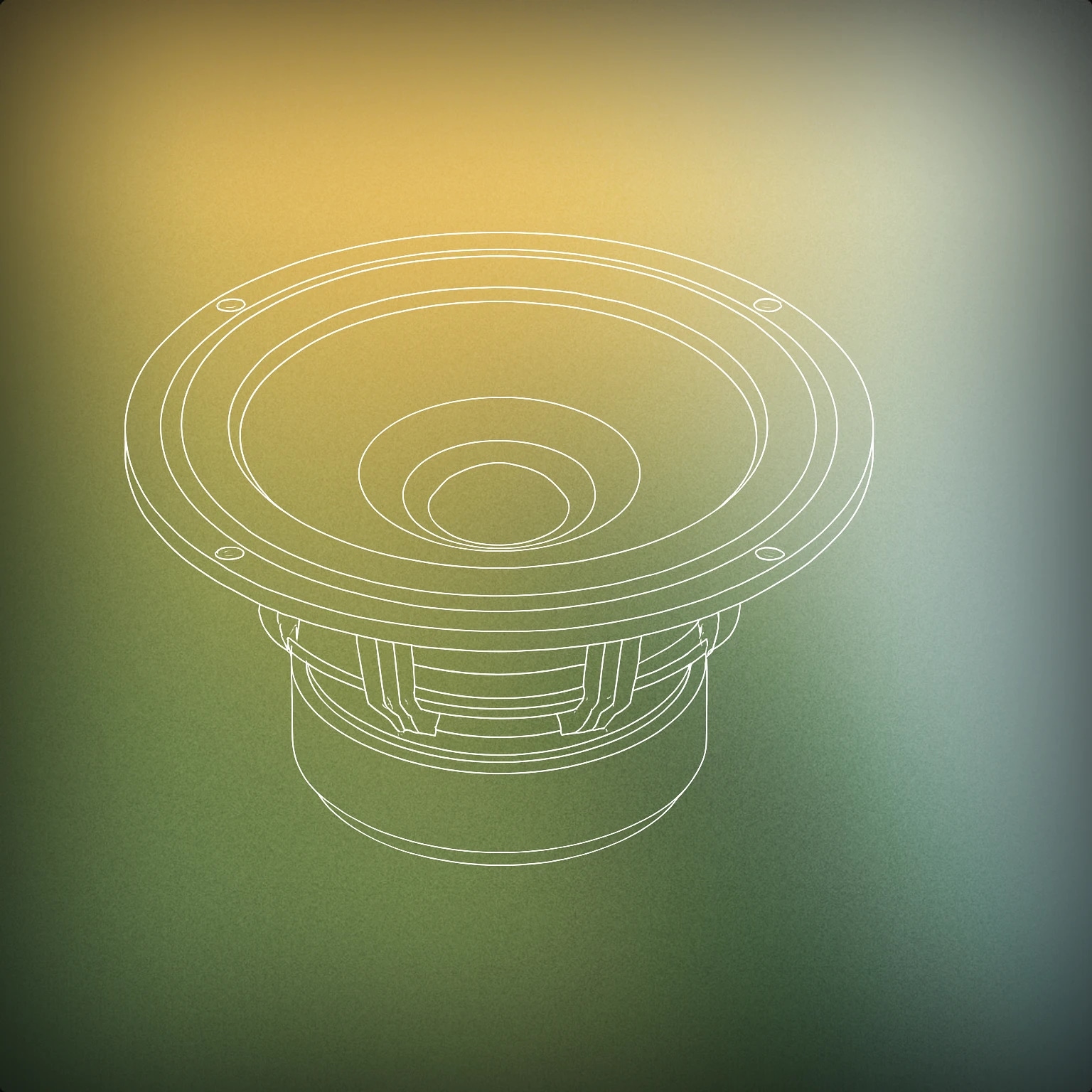 Cover of a large, stylized subwoofer cone with a single, pronounced vibration ripple emanating from its center for Bass Hit sound effects