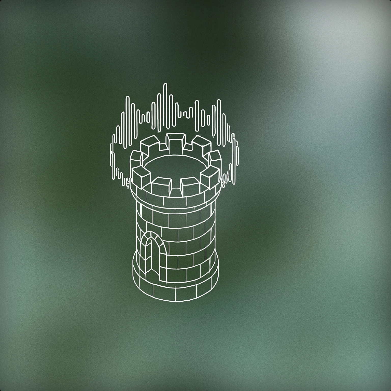 Cover of A castle turret with a stylized soundwave wrapped around its top for Castle sound effects