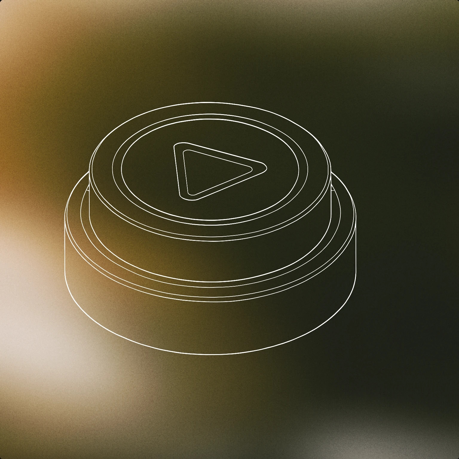 Cover of A circular push button with a subtle embossed play symbol in the center for Button sound effects