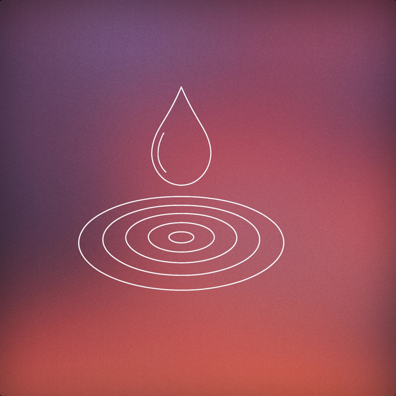 Cover of A stylized water droplet suspended above a series of concentric ripple rings for Fountain sound effects