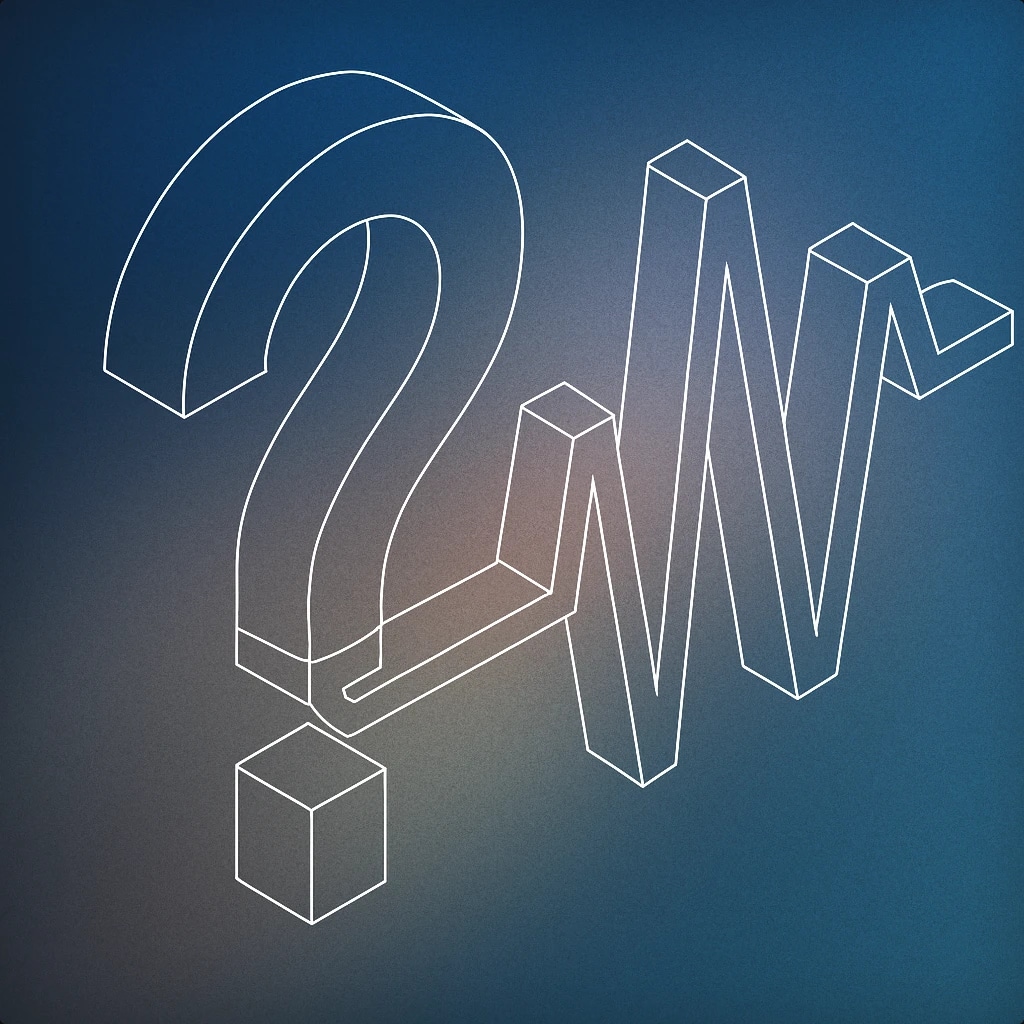 Cover of question mark integrated with a soundwave shape for Answer sound effects