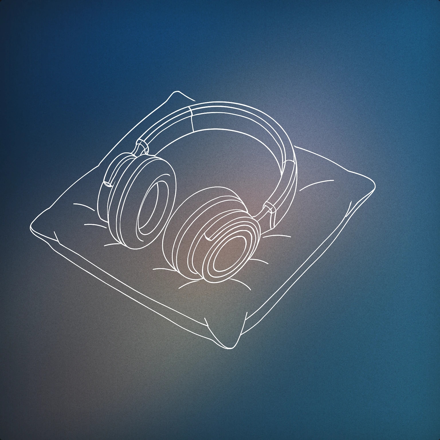 Cover of A pair of closed over-ear headphones resting on a soft pillow for Relax sound effects