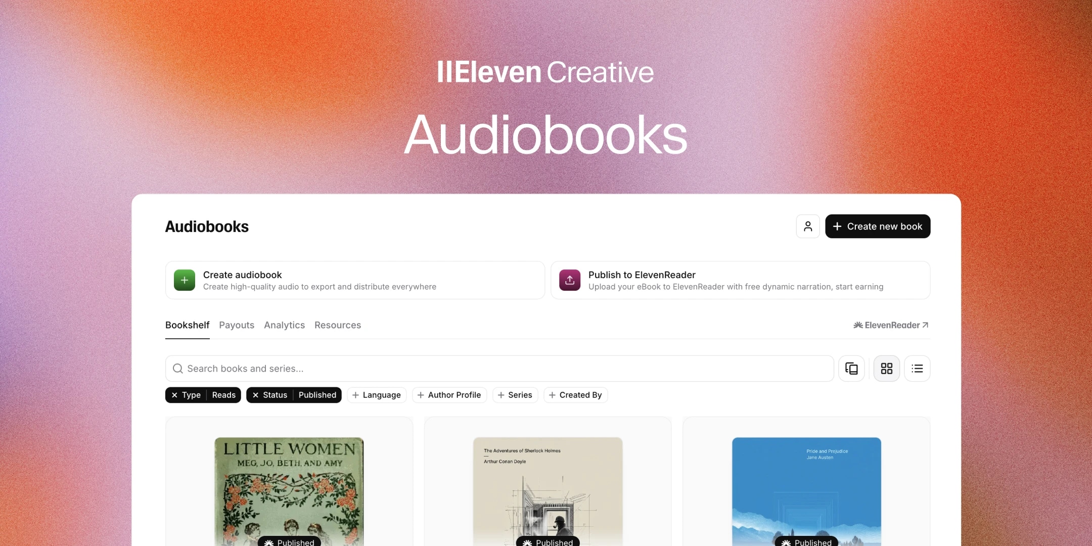 Eleven Audiobooks UI Screenshot