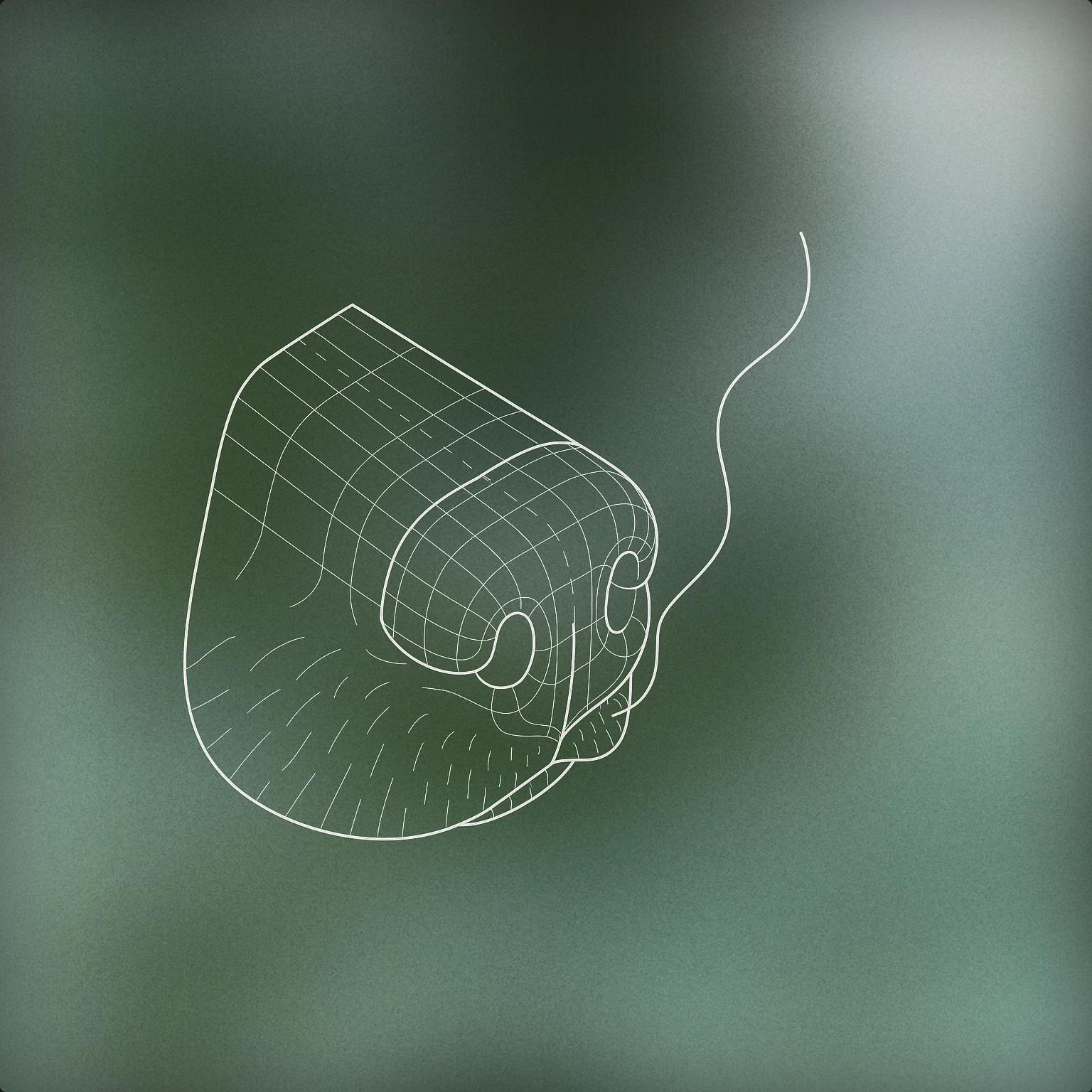 Cover of dog's nose with a subtle wavy line emanating from the nostrils for Sniff sound effects