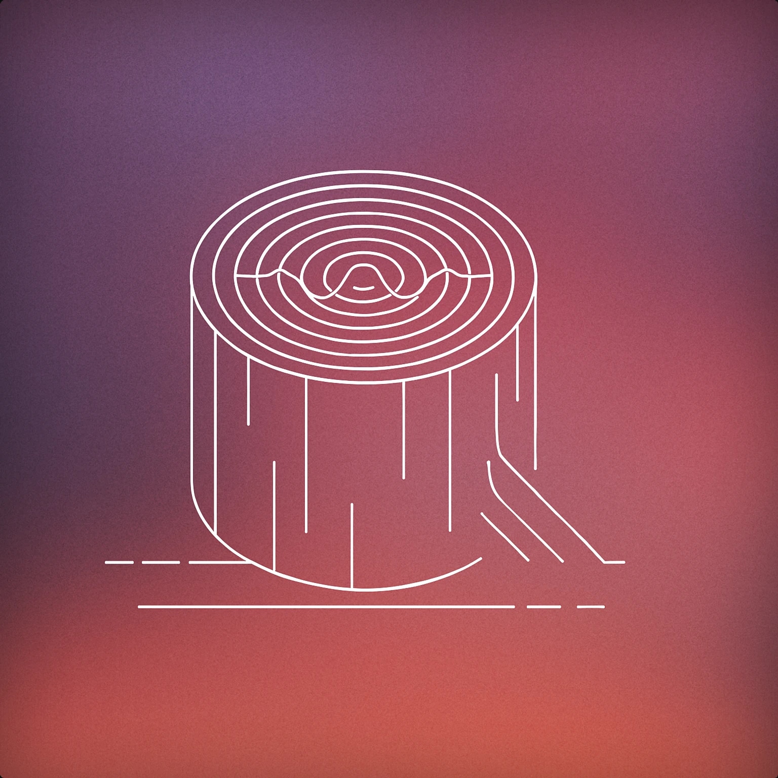 Cover of A stylized tree trunk with concentric growth rings forming a subtle waveform pattern in the cross-section for Tree sound effects