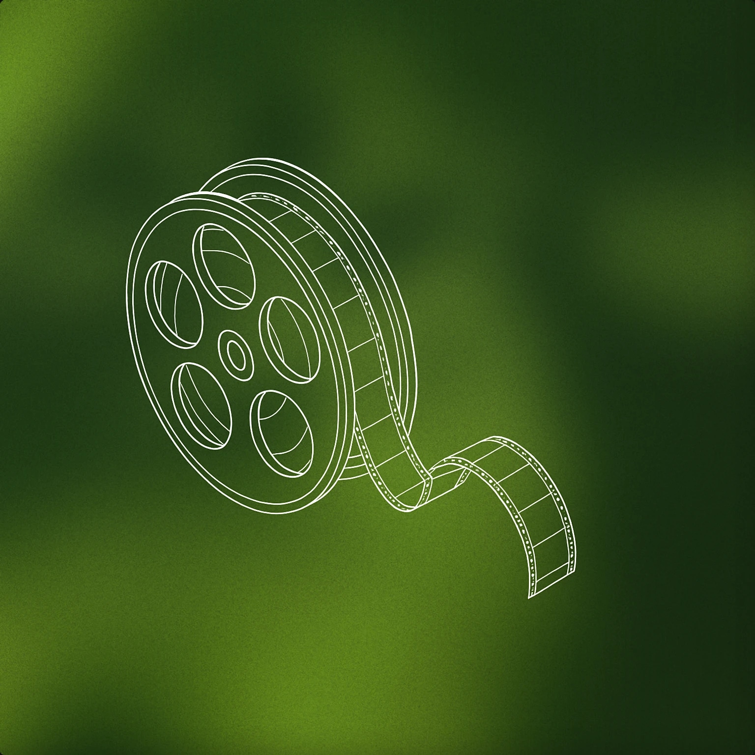 Cover of classic film reel with a strip of film unwinding in a gentle curve for Film sound effects