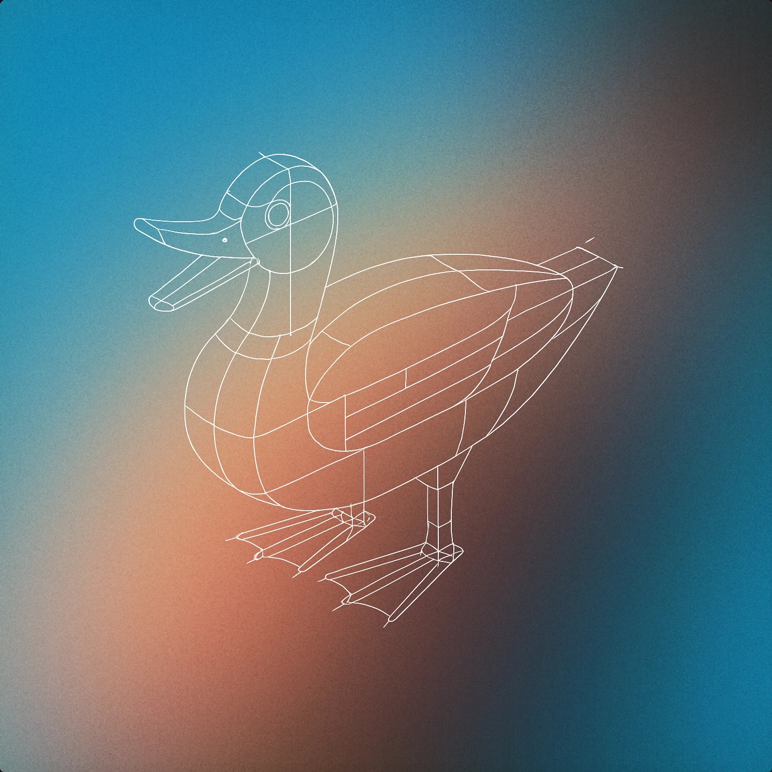 Cover of a stylized duck with an open beak for Quack sound effects
