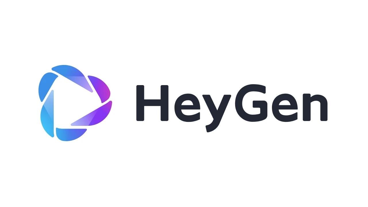 HeyGen logo with a circular, gradient-colored icon and the text "HeyGen" next to it.