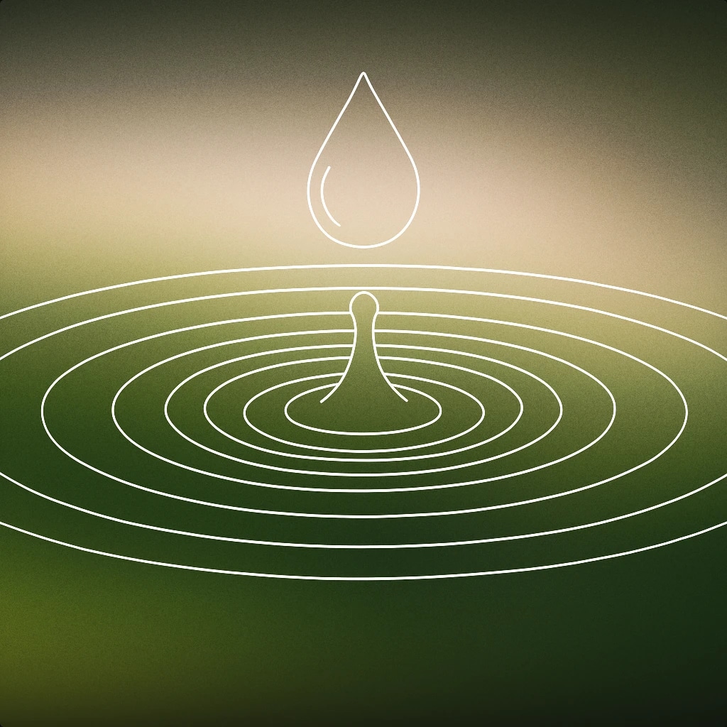 Cover of Ripple spreading from a still droplet hitting a calm water surface for Wake sound effects