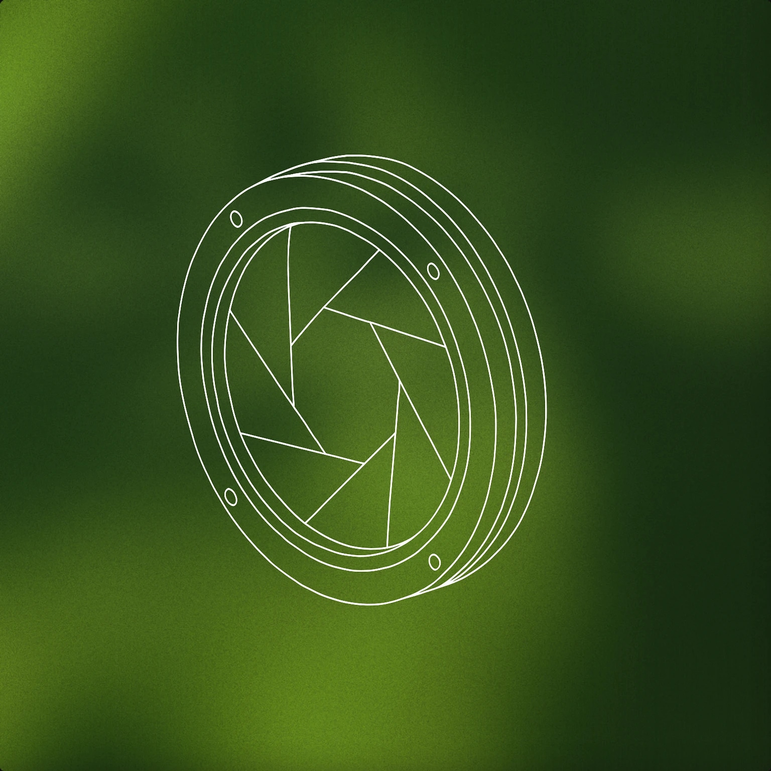 Cover of A stylized camera shutter mechanism with overlapping blades partially open, forming a geometric aperture shape at the center for Shutter sound effects