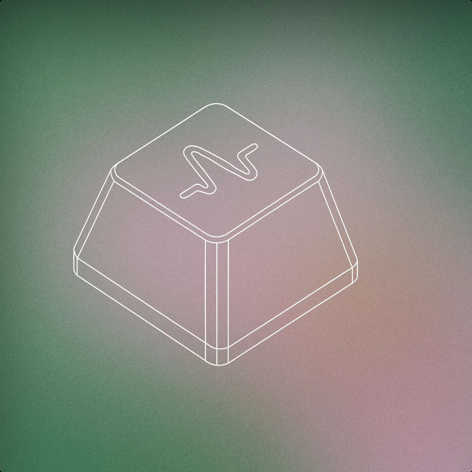 Cover of A single computer keyboard keycap with a subtle embossed waveform symbol on its top surface for Computer Keyboard sound effects