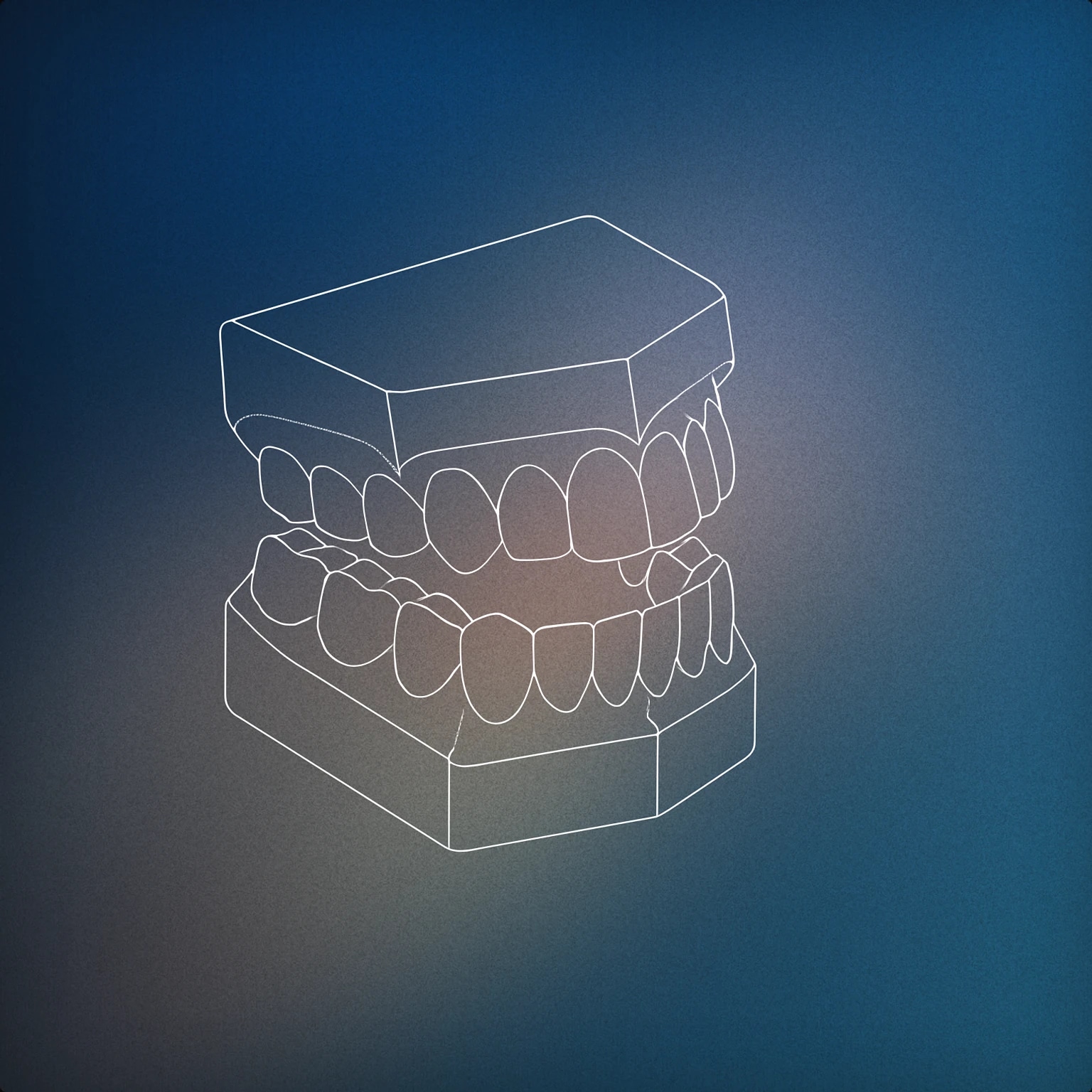 Cover of a pair of clenched upper and lower teeth with a subtle gap between them, slightly offset to suggest movement for Teeth Chattering sound effects