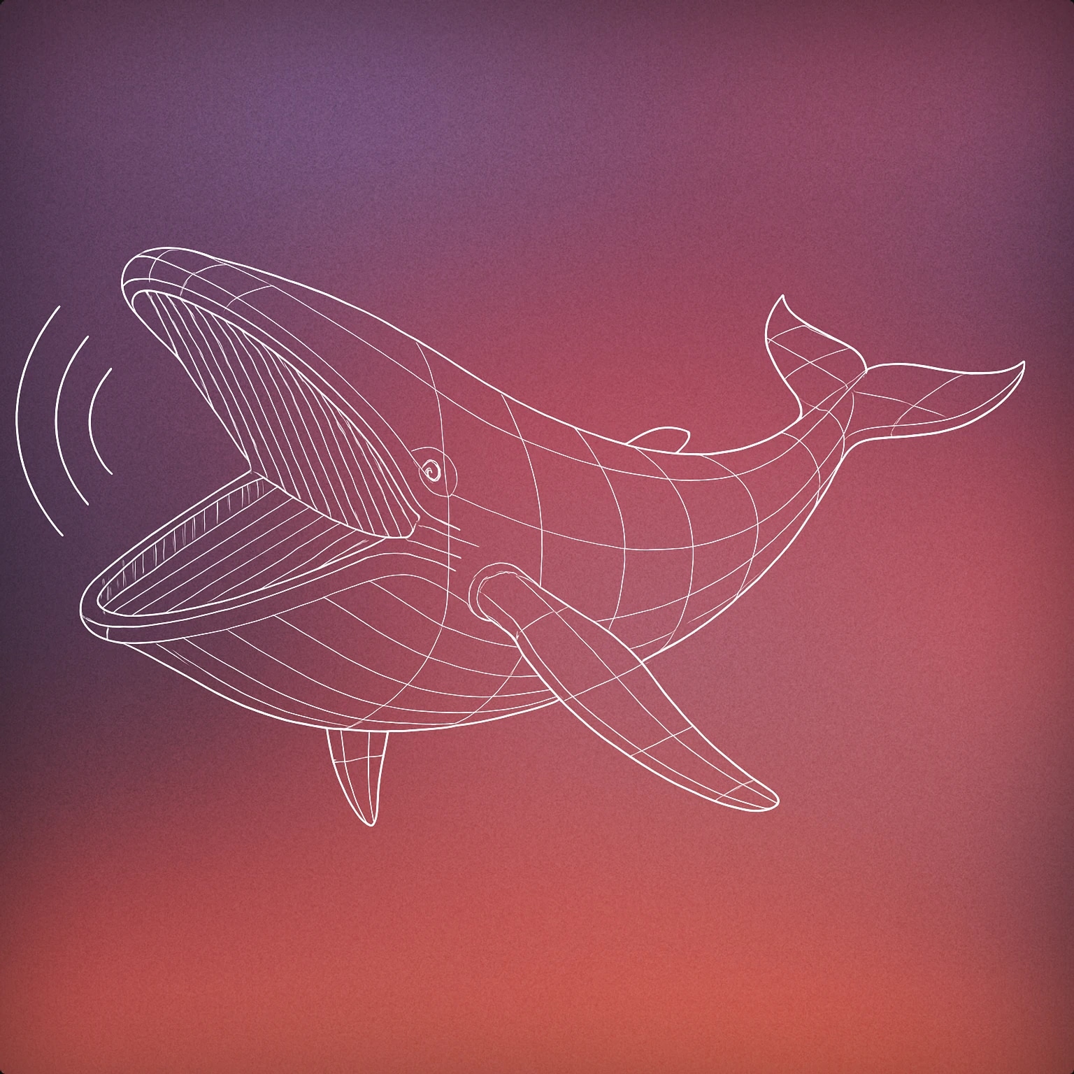 Cover of A stylized whale with a large, open mouth emitting a single, smooth soundwave arc for Whale sound effects