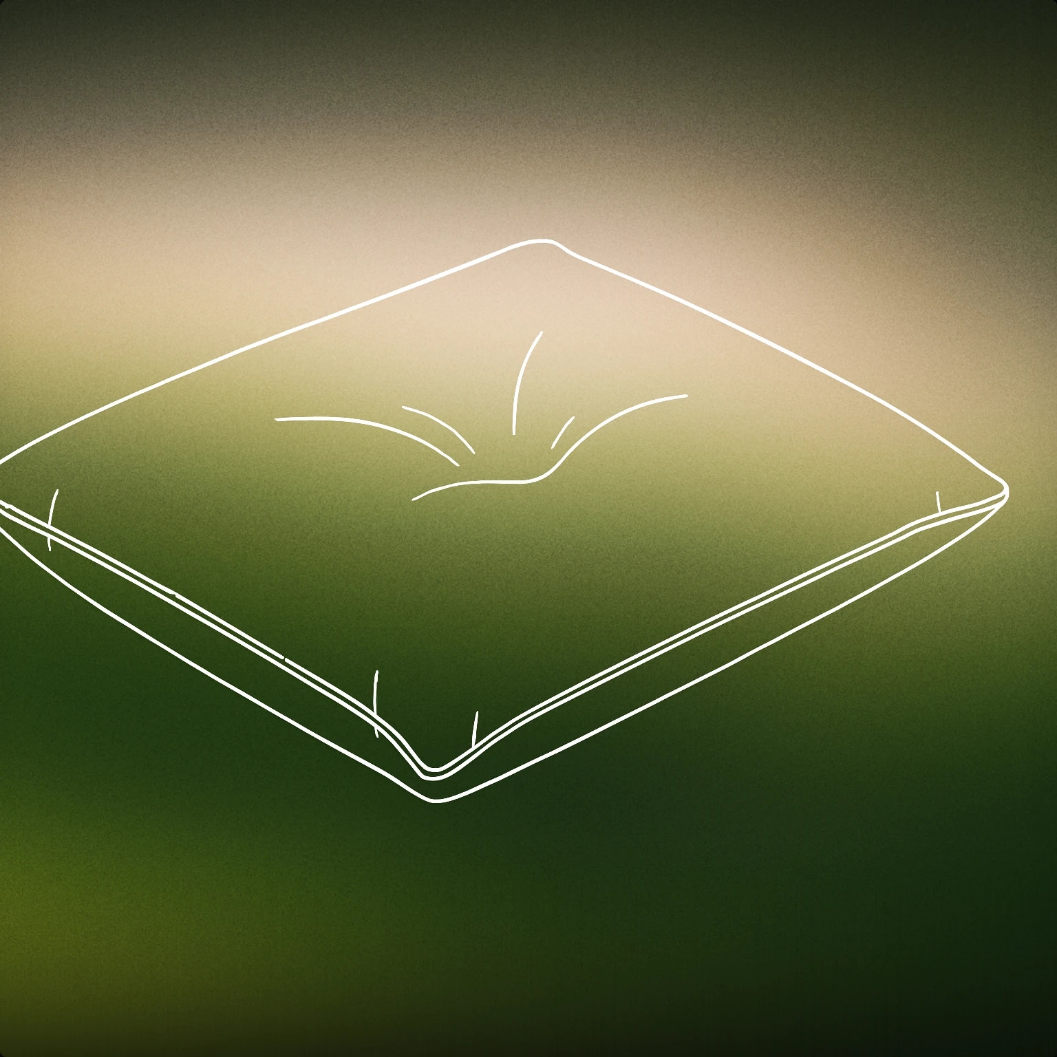 Cover of a large, soft pillow with a visible indentation in the center for Oof sound effects