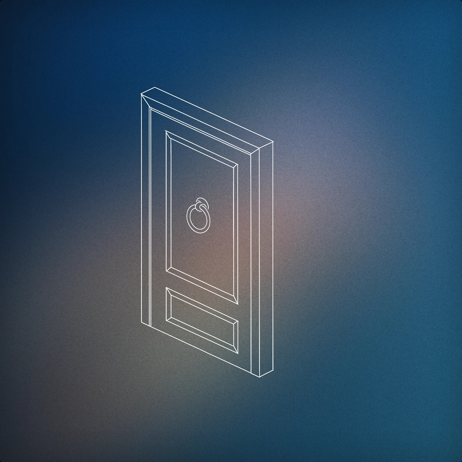 Cover of A closed front door with a single, slightly raised round doorknocker for Knock On The Door sound effects