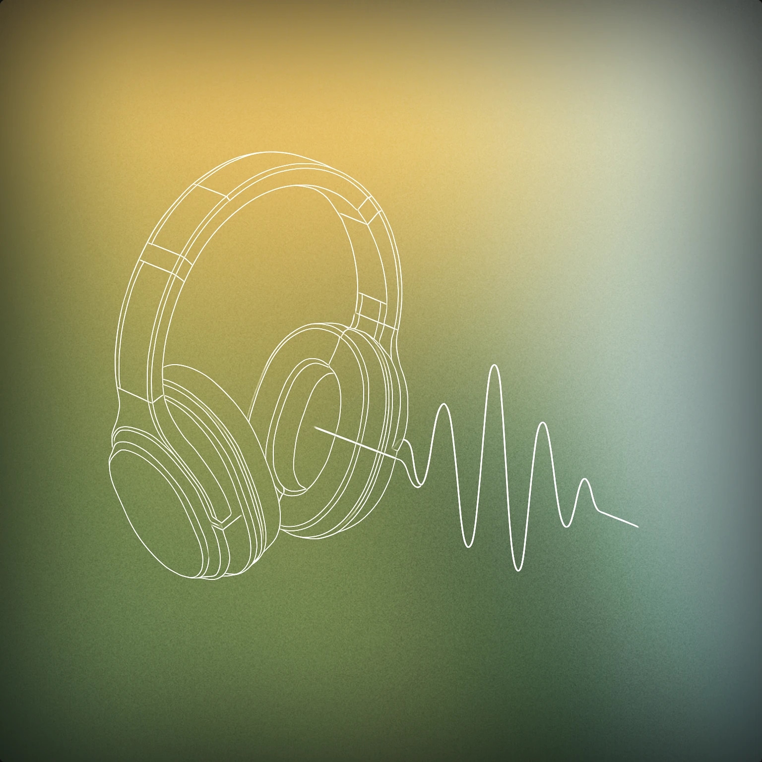 Cover of A pair of noise-cancelling headphones with a visible, simplified soundwave being absorbed into the earcups and fading away for Vacuum sound effects