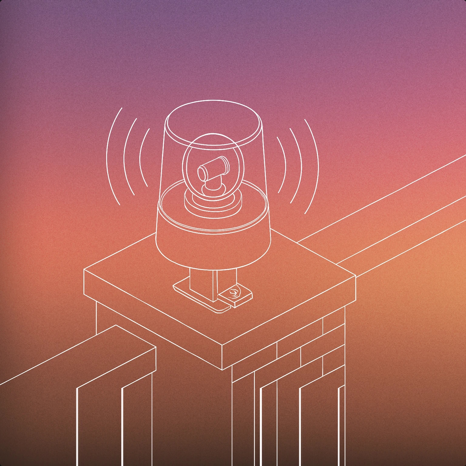 Cover of rotating emergency siren on a rooftop for Tornado Warning sound effects