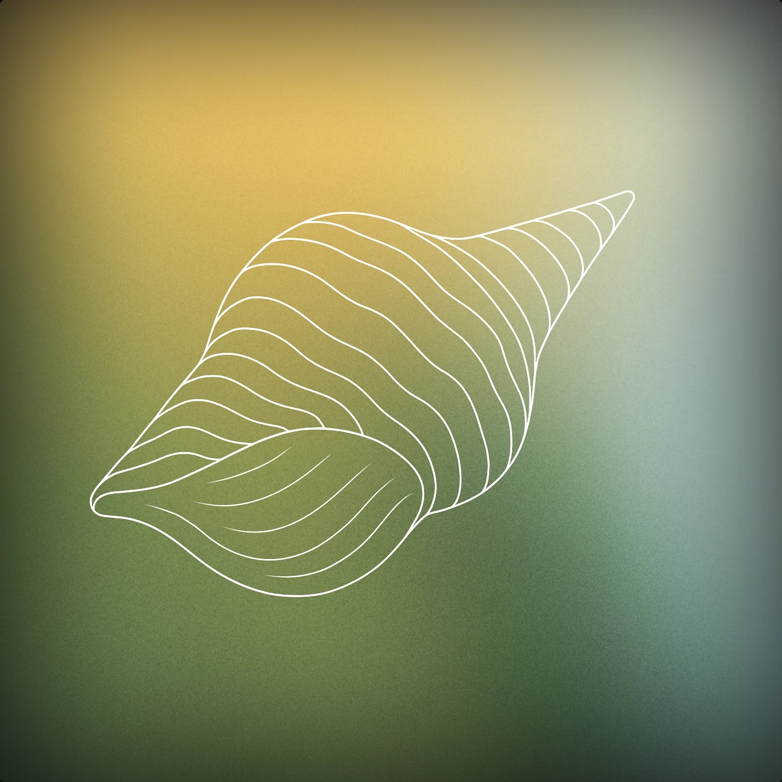 Cover of a stylized conch shell with subtle wave-like grooves along its surface for Sea Waves sound effects
