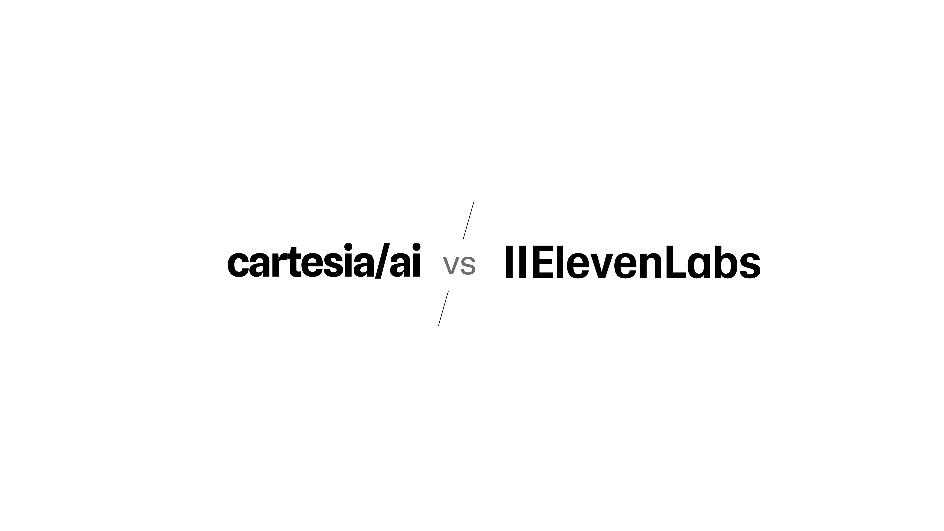 Comparison of "cartesia/ai" versus "IIElevenLabs" in bold text on a white background.